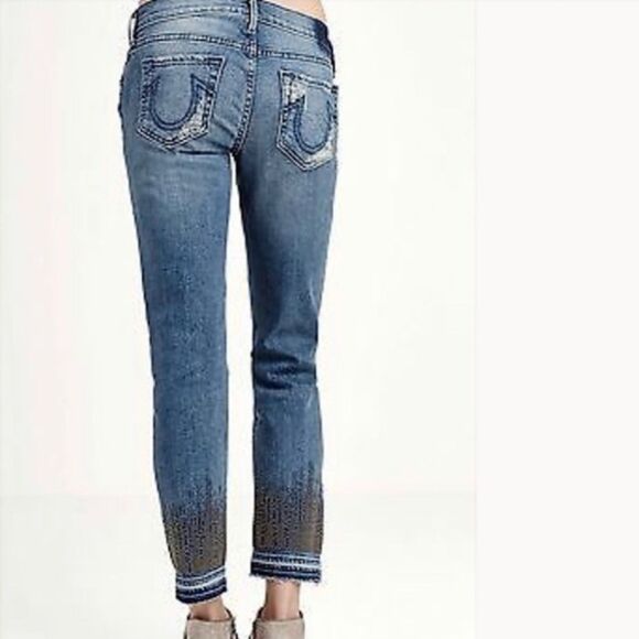 True Religion Cora Mid Rise Straight Crop Jean - 25 - Picture 3 of 12